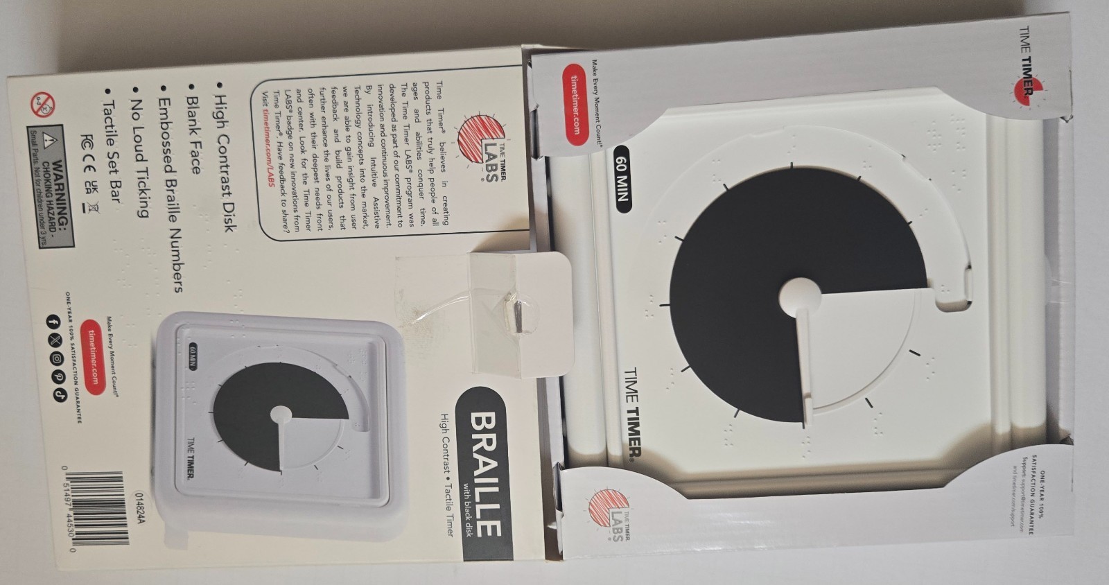 Time Timer 8"(Medium) Braille with black disk