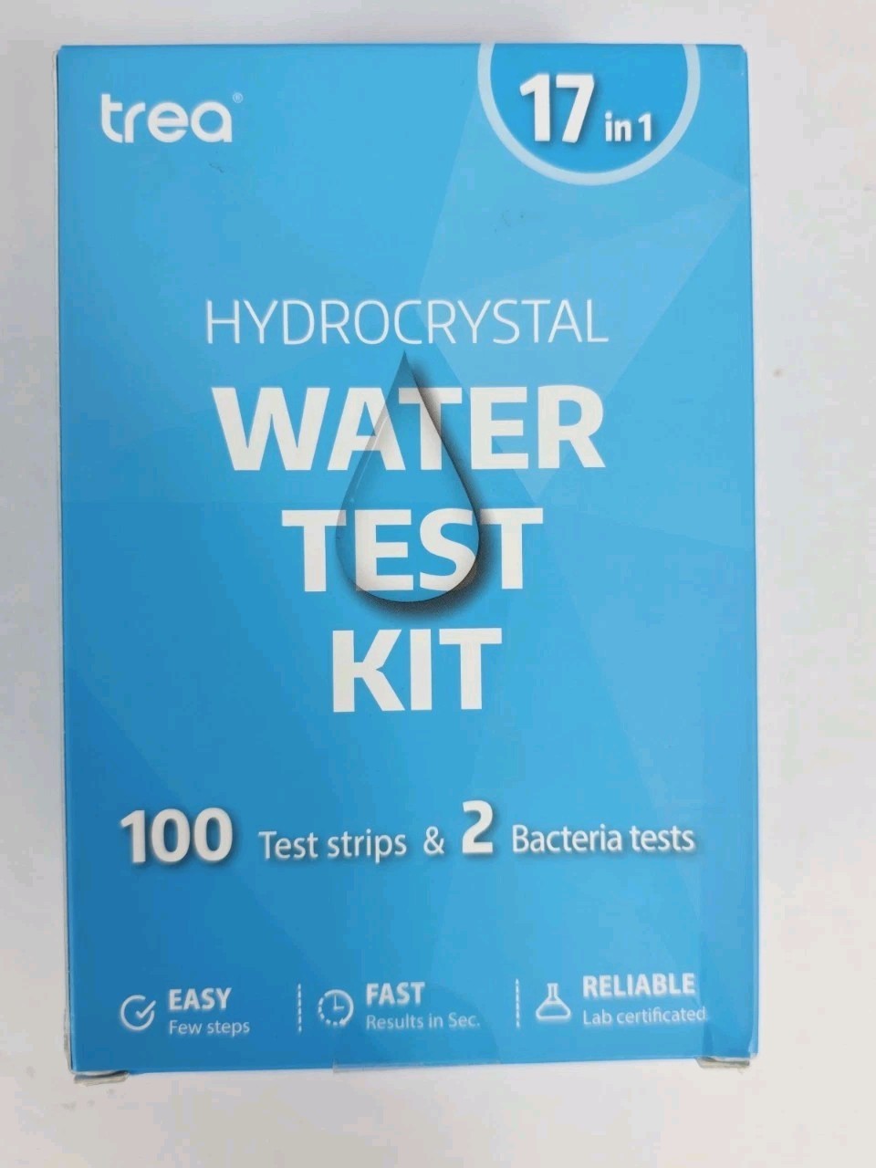 HYDROCRYSTAL 17 IN 1 DRINKING WATER TEST KIT 100 TEST STRIPS 2 BACTERIA TESTS