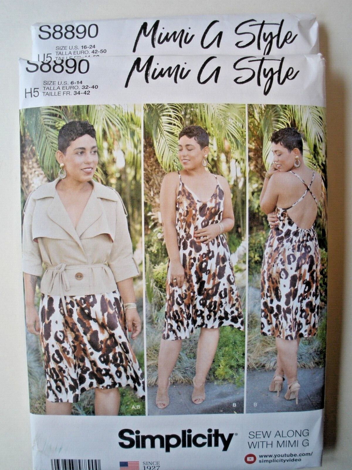 Simplicity Pattern 8890 Misses Mimi G Style Slip Dress & Jacket 6-14 or 16-24