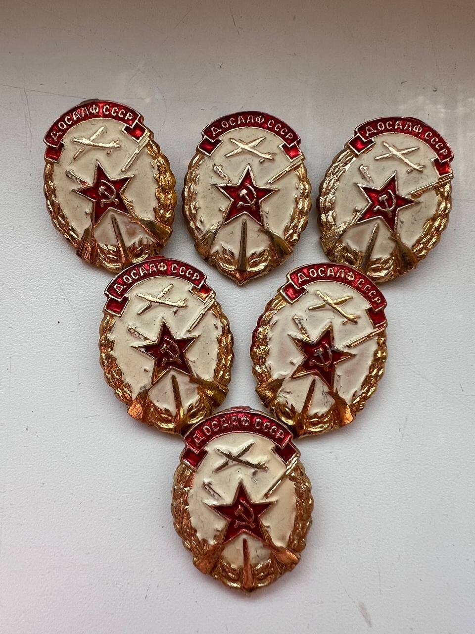 Vintage Soviet DOSAAF USSR badges 6 pcs.