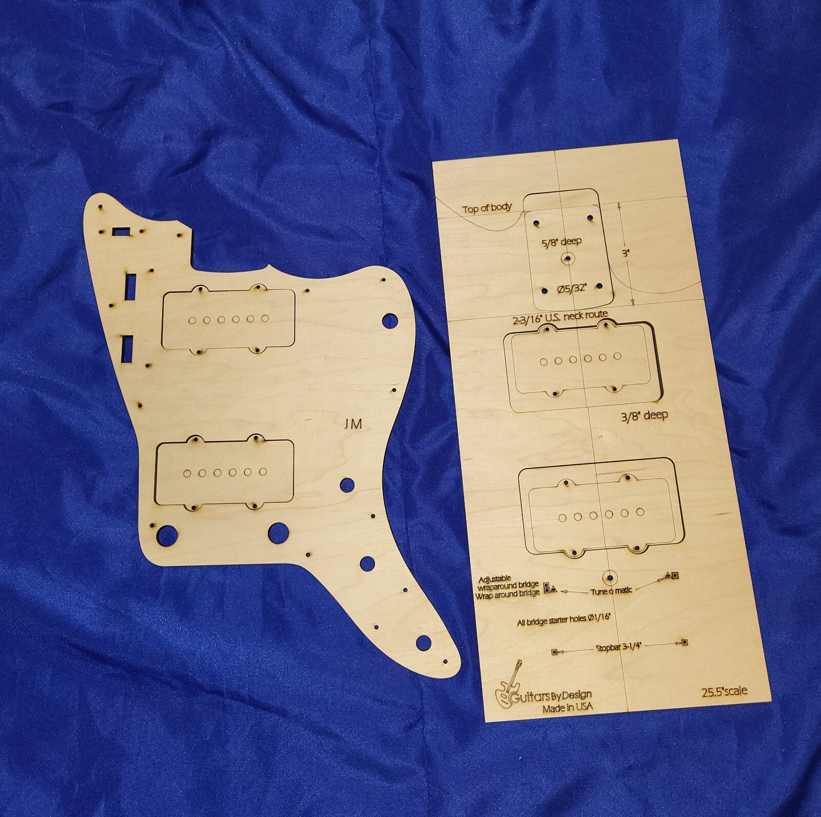 Jazz Master Guitar Body And Pickguard Router Template Set JM1
