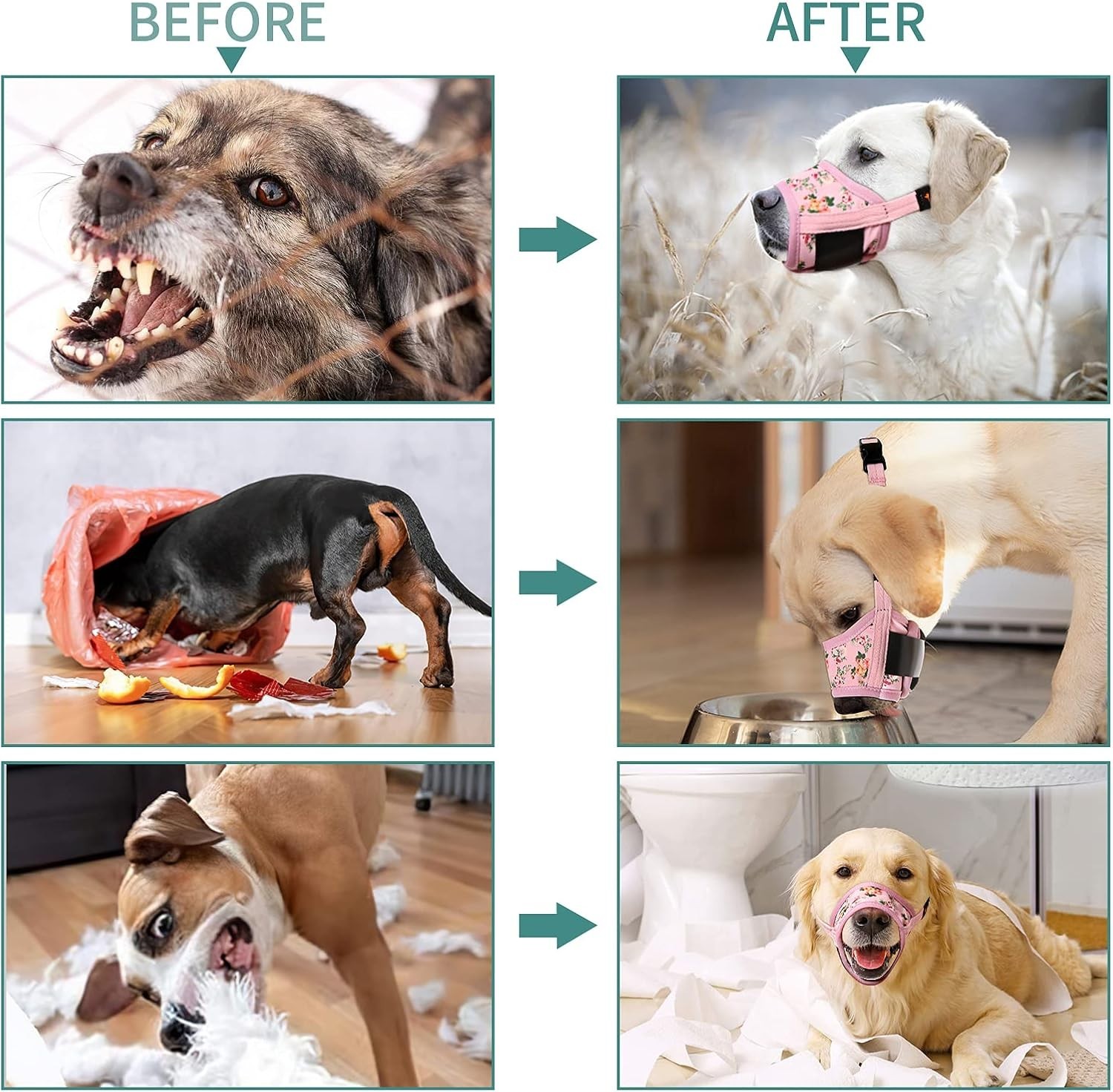 Humane Design Soft Dog Muzzle - Air Mesh Breathable & Adjustable for Small Dogs