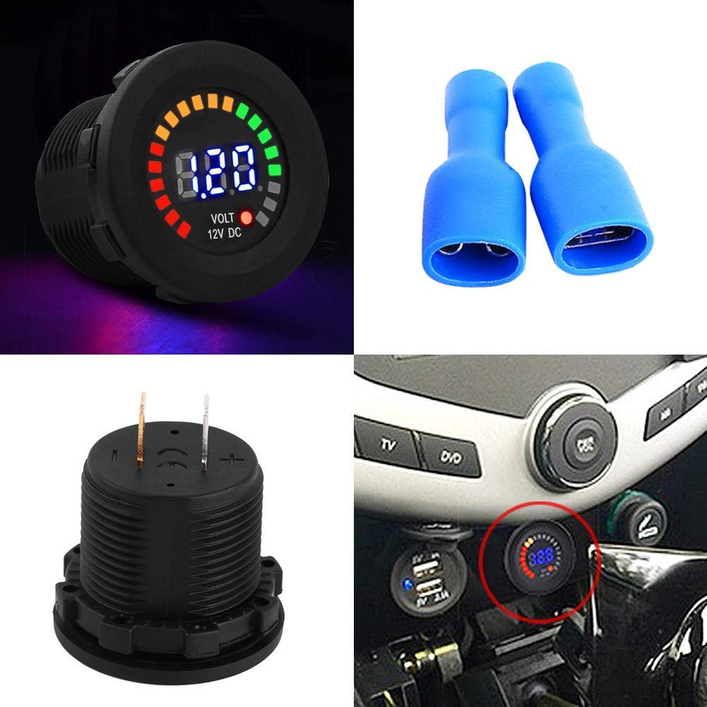 12V DC Digital Voltmeter LED Digital Display,Volt Gauge Tester Meter Waterproof