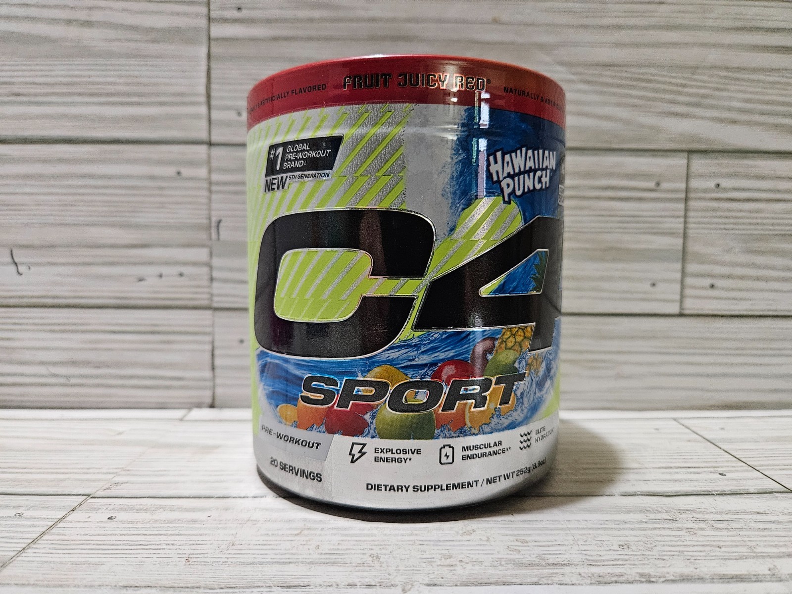 C4 Sport Pre-Workout Hawaiian Punch Fruit Juicy Red 20 Servings 8.9oz 8/2026