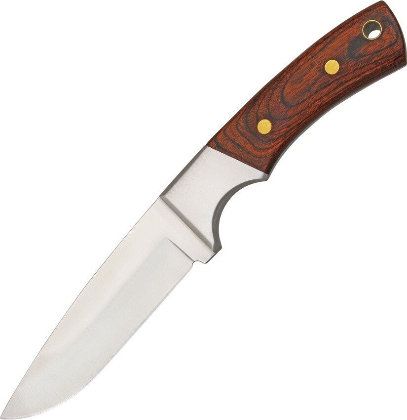 China Made Szco Brown Wood Fixed Blade Knife Drop Point & Black Nylon - 210915