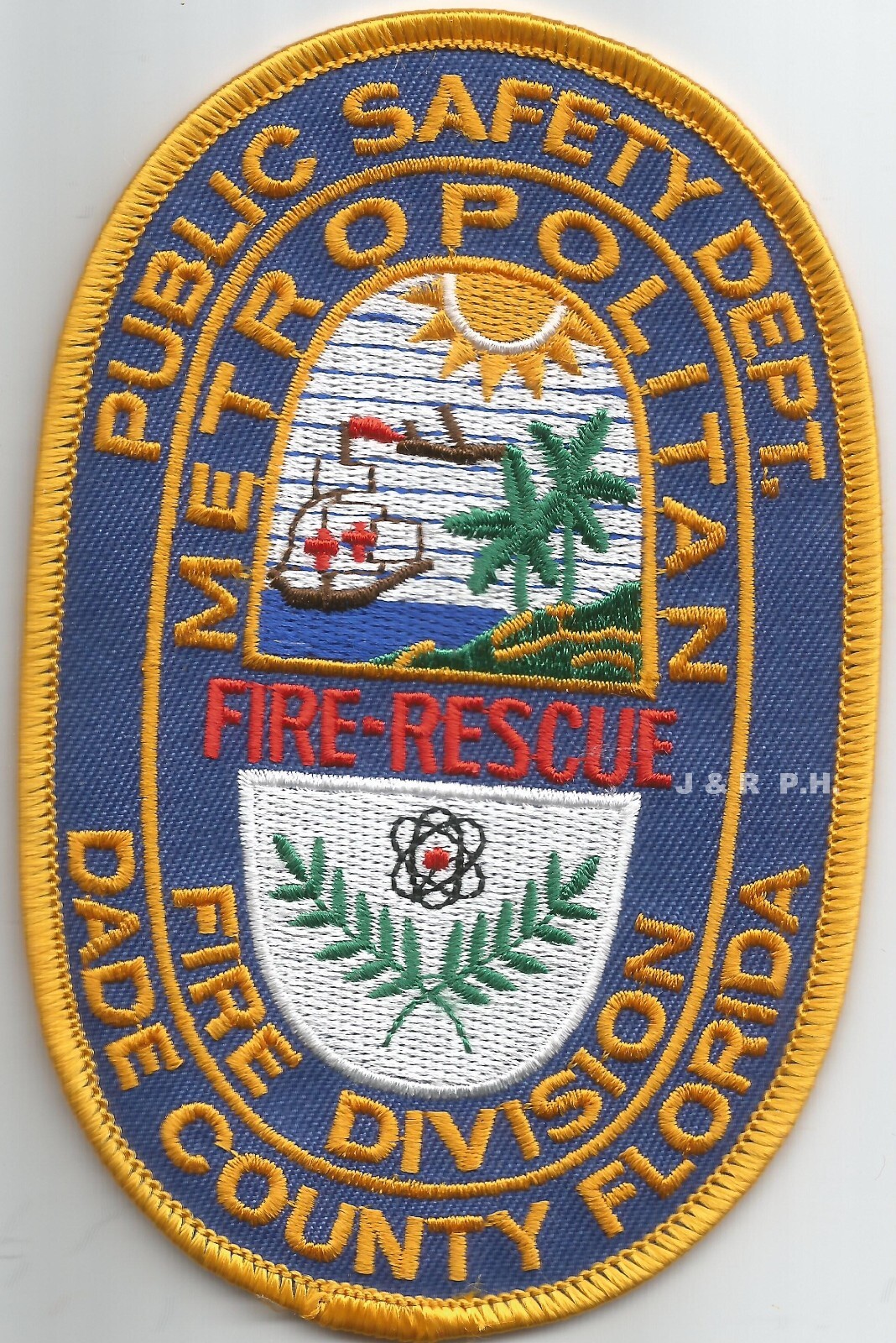 Metro Dade County  Fire Dept., Florida (3.25" x 5" size) fire patch