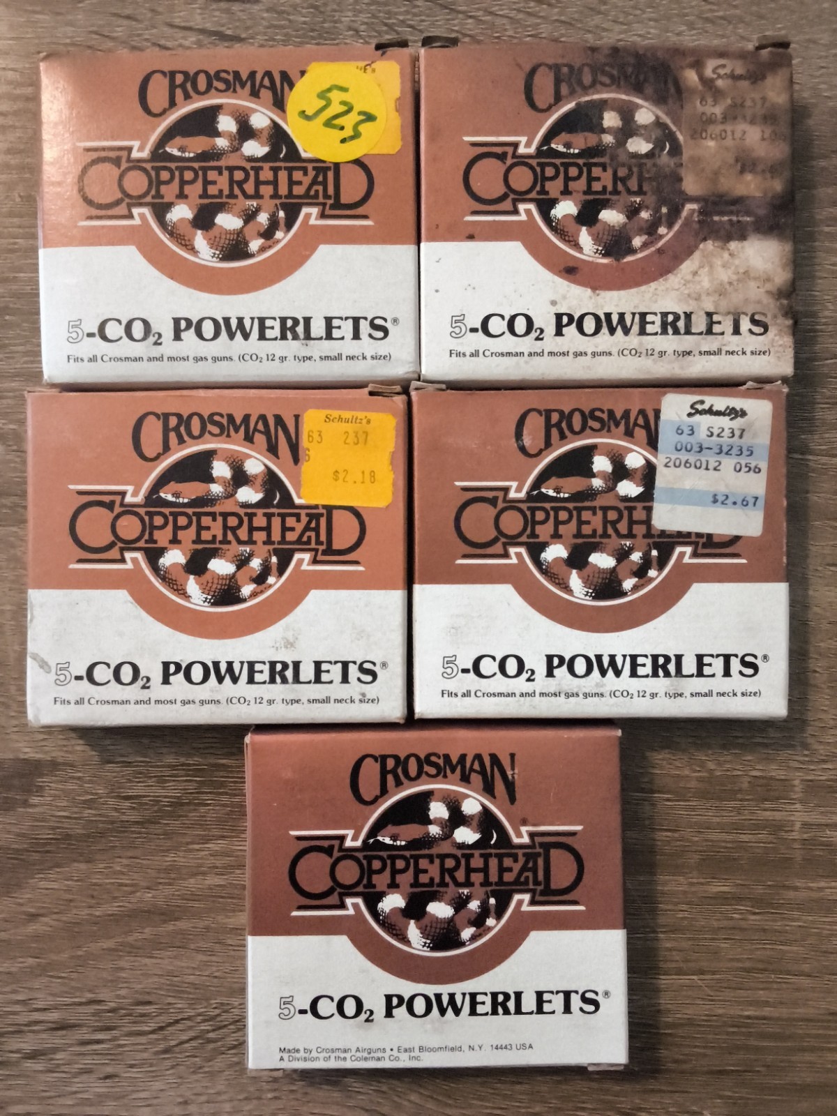 🔥 Lot Of 5 - Crosman Airgun 5 Copperhead CO2 Powerlets 12 Grams 🔥