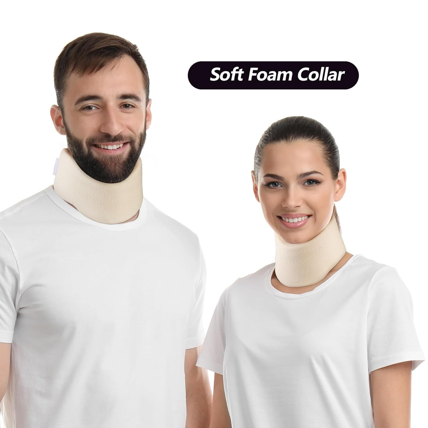 Soft Foam Neck Brace Universal Cervical Collar, Adjustable Neck Support Brace fo