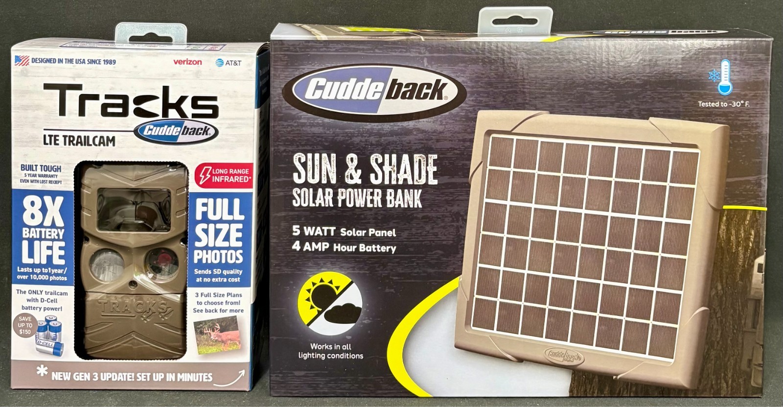 Cuddeback Tracks Long Range IR Camera and Sun & Shade Solar Power Bank- New