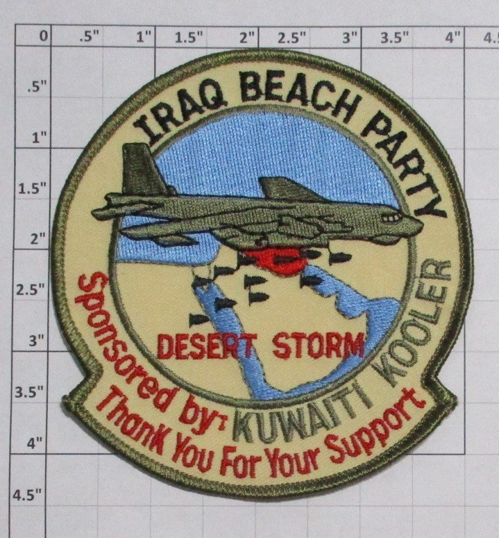 USAF MILITARY PATCH: #14190 B-52 IRAQ BEACH PARTY KUWAITI KOOLER