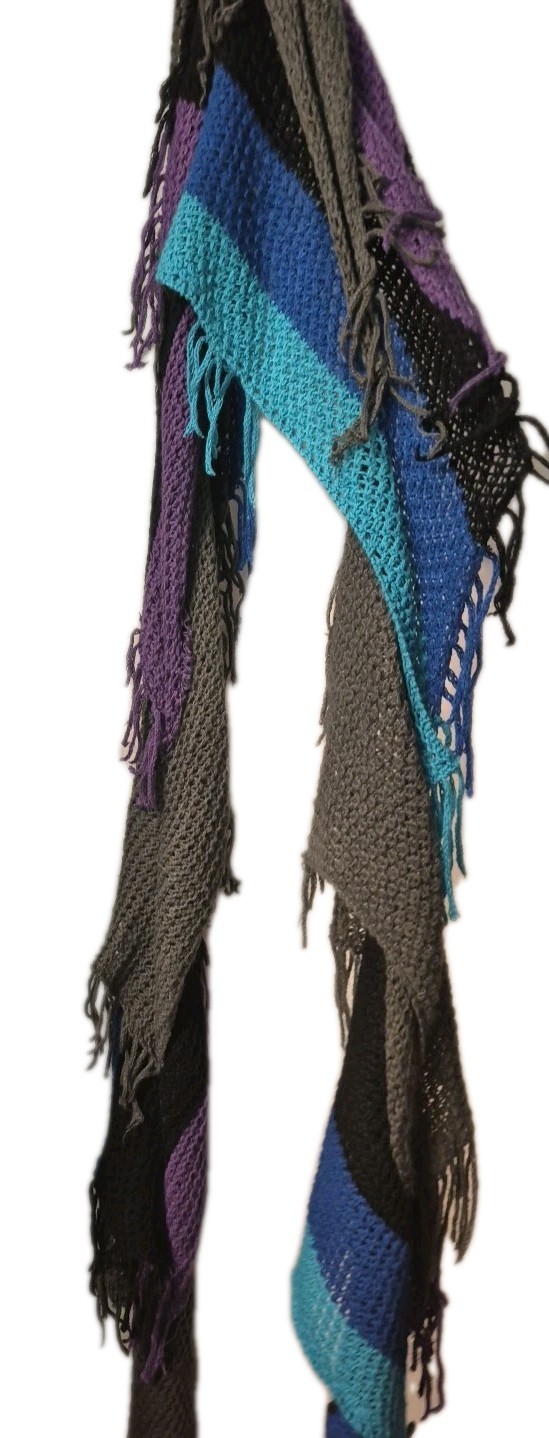 Knit  Scarf ~FRINGE~ Multi-Color 108" Long