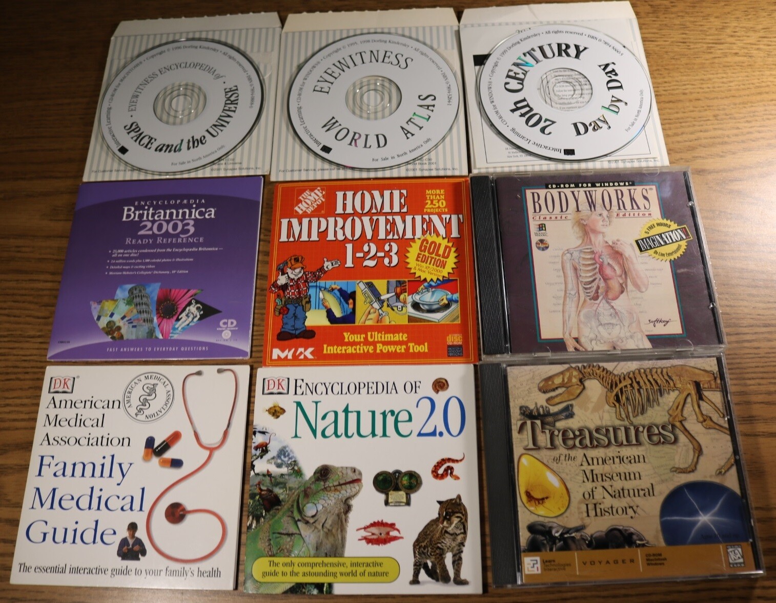 1990s PC CD-Rom Lot of 9 - Computer Software Learning Encyclopedia Bodyworks
