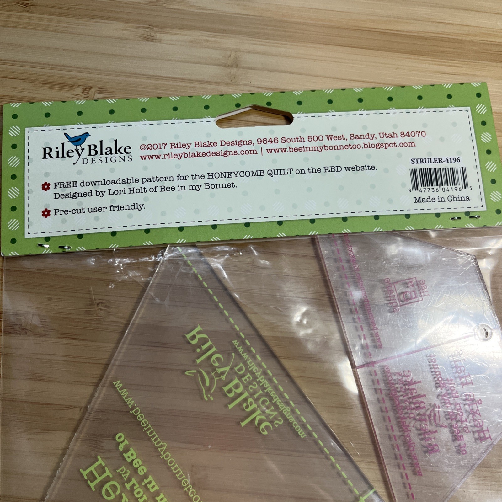 Lori Holt Hexie Half Ruler Template Set STRULER-4196