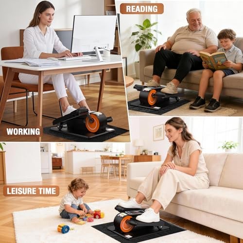 Under Desk Elliptical Machine, Electric Elliptical Leg Exerciser for Black