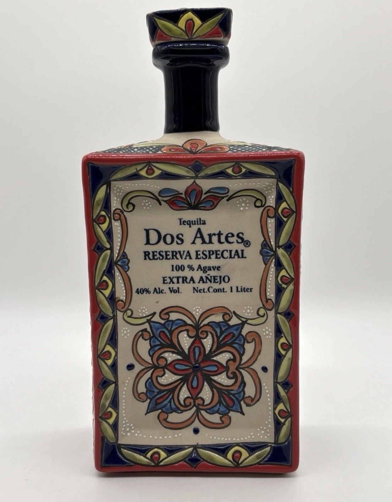 Tequila Dos Artes Reserva Especial Agave Extra Anejo Collectible Empty Bottle 1L