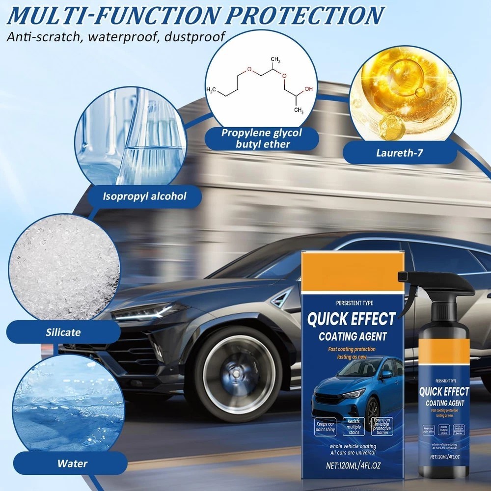 Car Quick Coating Spray, 2-Pack, Advanced Paint Protection, Vehicle Detailing Sh