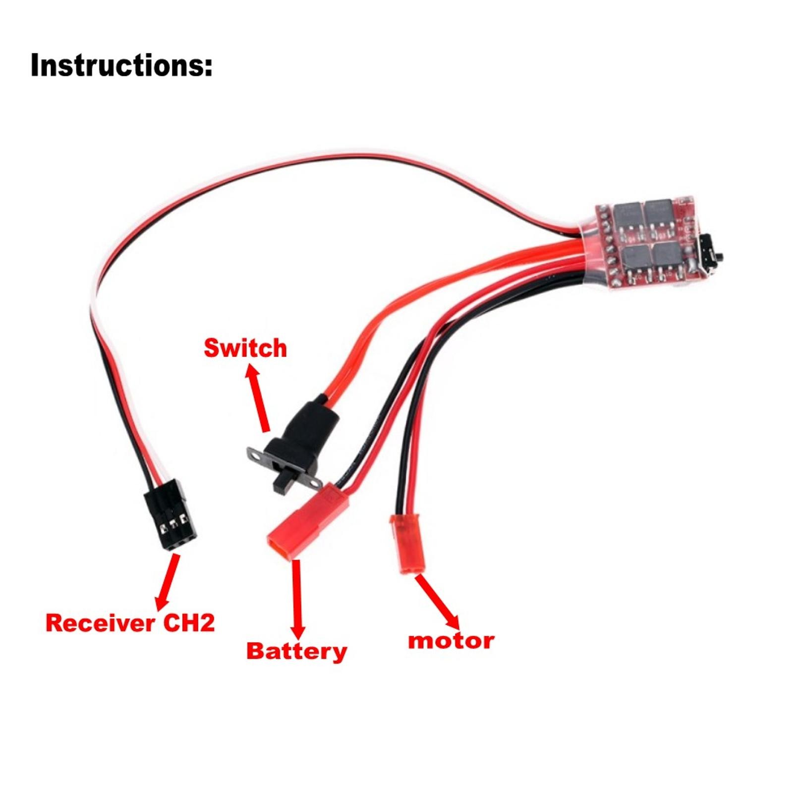 2.4G 3CH RC Transmitter+Receiver+30A ESC+Battery+Charging Cable for WPL RC Car b