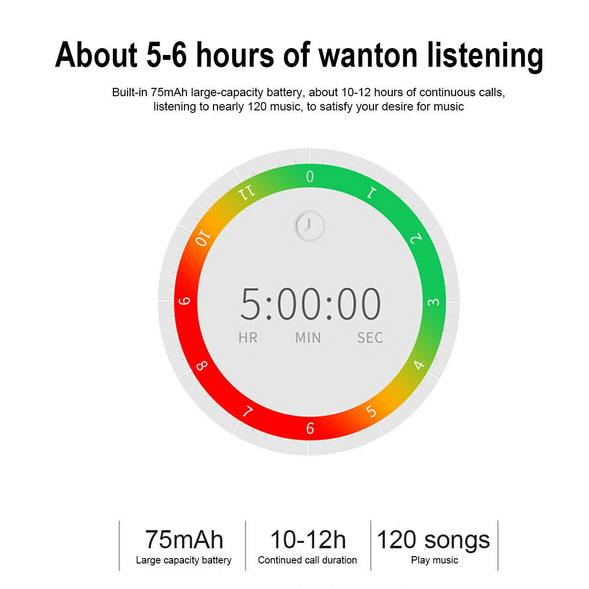 Bluetooth 5.0 Earpiece Wireless Headset Driving Trucker Earbuds Noise Cancelling