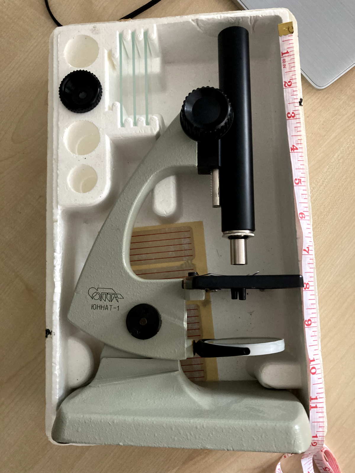 Vintage USSR microscope Yunnat-1 with original box