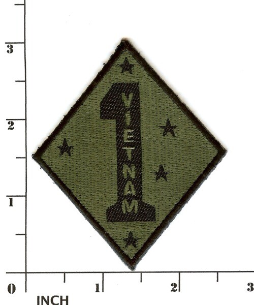 USMC 1st Marine Division VIETNAM subdued OD! PATCH 1st MarDiv for VN War Marines