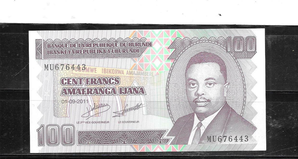 BURUNDI #44b 2011 UNC NEW 100 FRANC BANKNOTE BILL NOTE PAPER MONEY