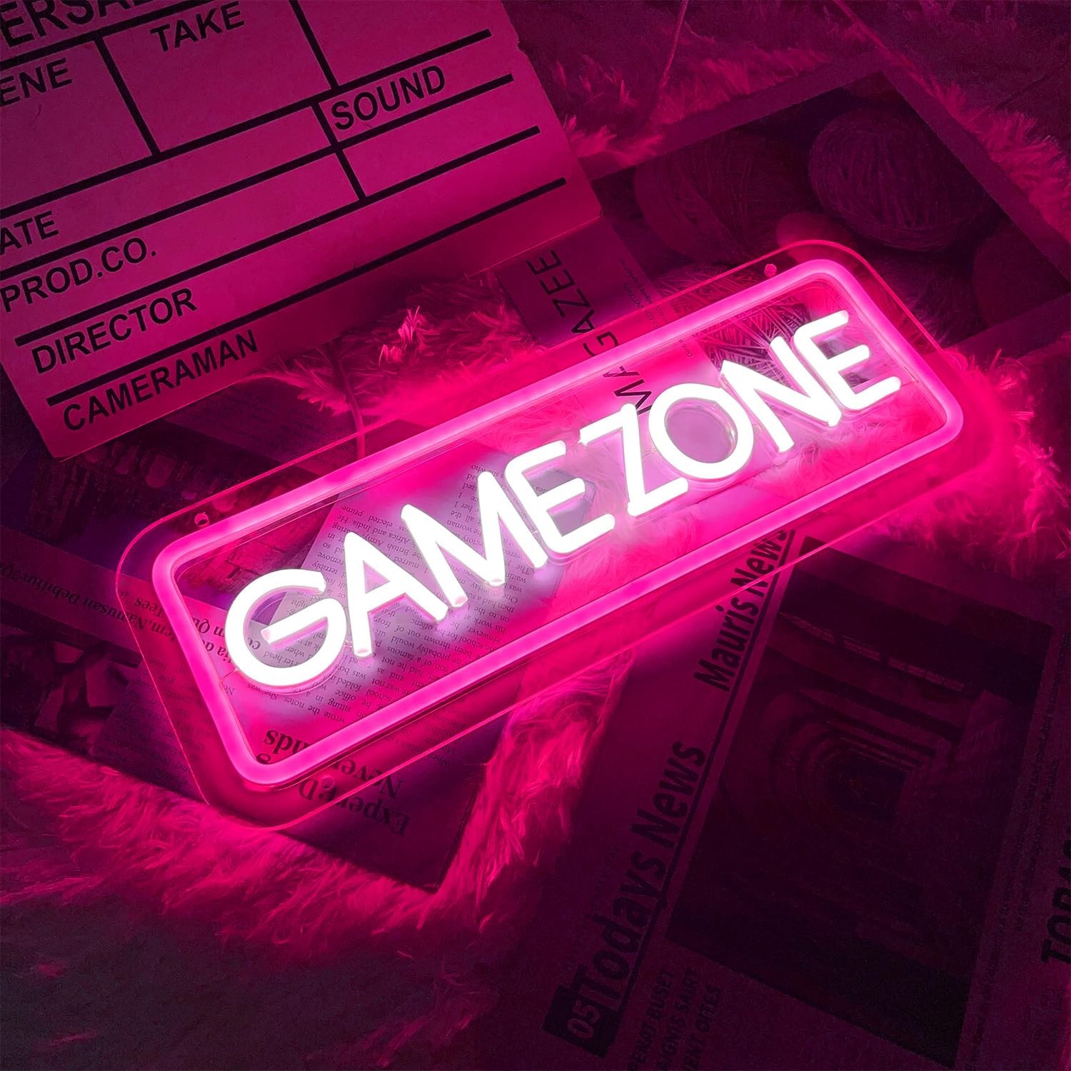 Gamer Neon Sign Dimmable Game Zone Neon Signs for Game Room Decor Gaming Sign...