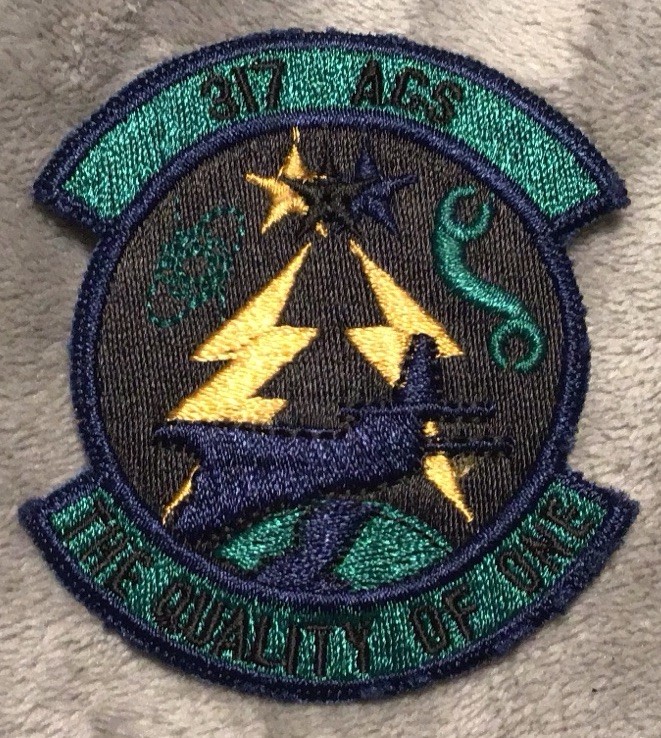 USAF Air Force 317th Aircraft Generation Squadron Subdued Insignia Emblem Patch