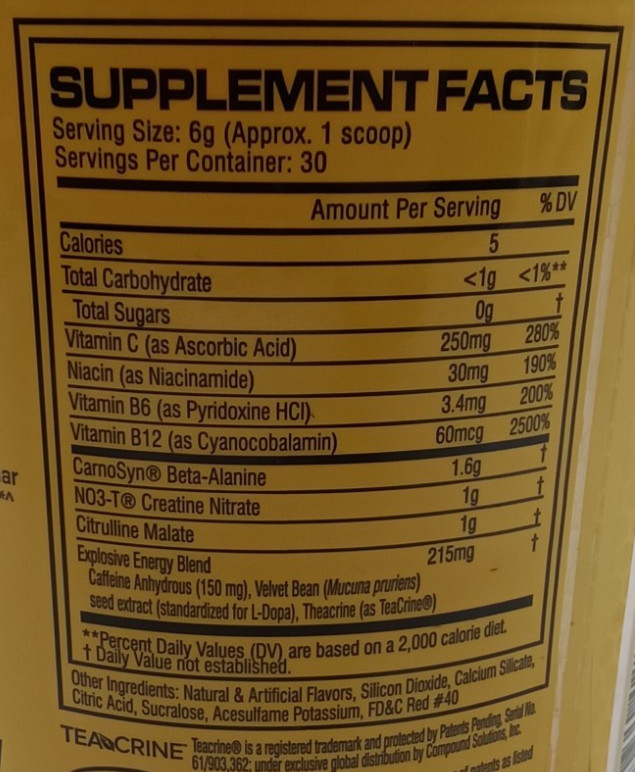 C4 Original Pre-Workout Fruit Punch 6.3 oz 30 Servings Sealed
