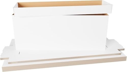 Stackable Comic Book Storage Boxes 5 Count White Corrugated with Lid for Comics