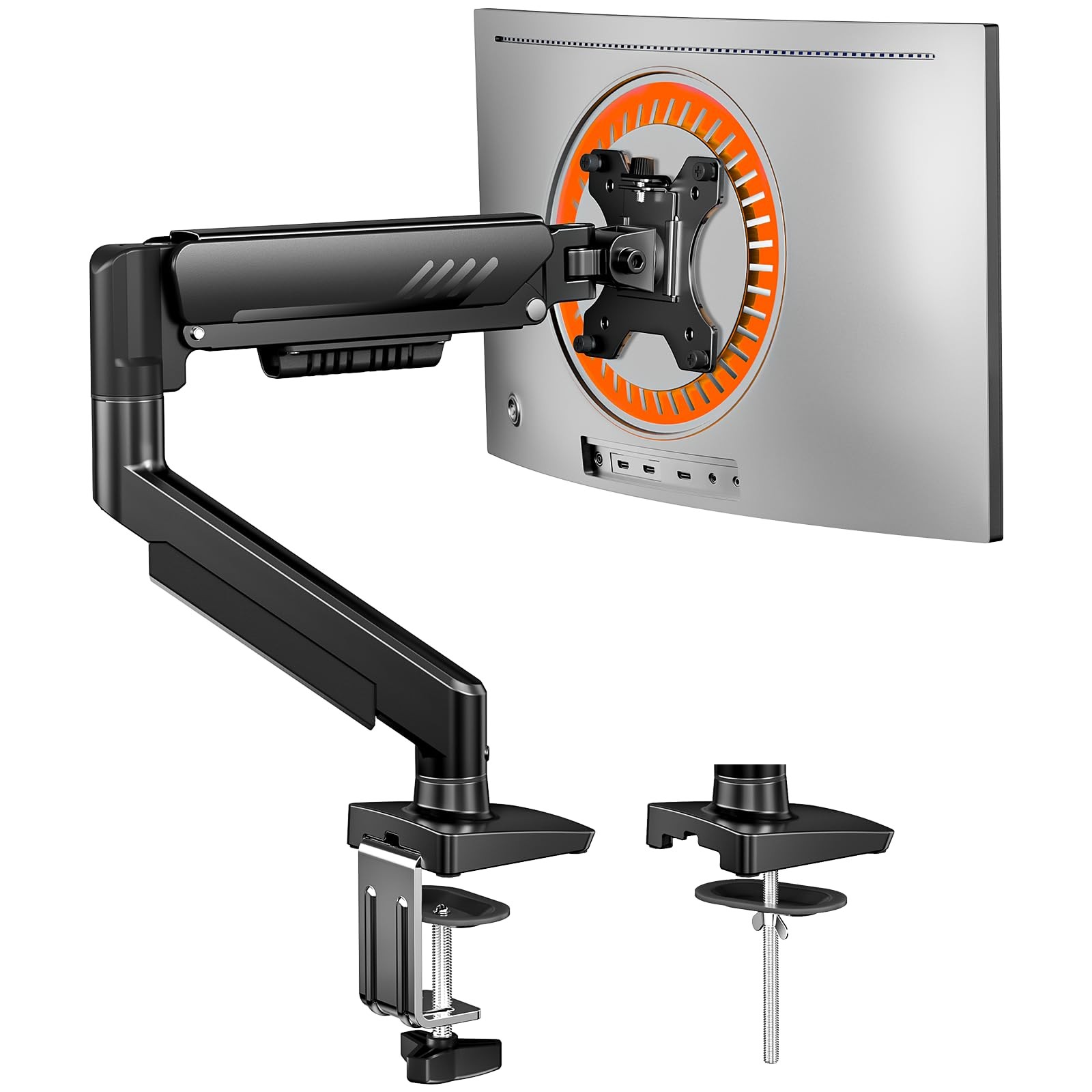 Single Monitor Arm, Fully Adjustable Monitor Mount for 13–34 Inch Screens, Fa...