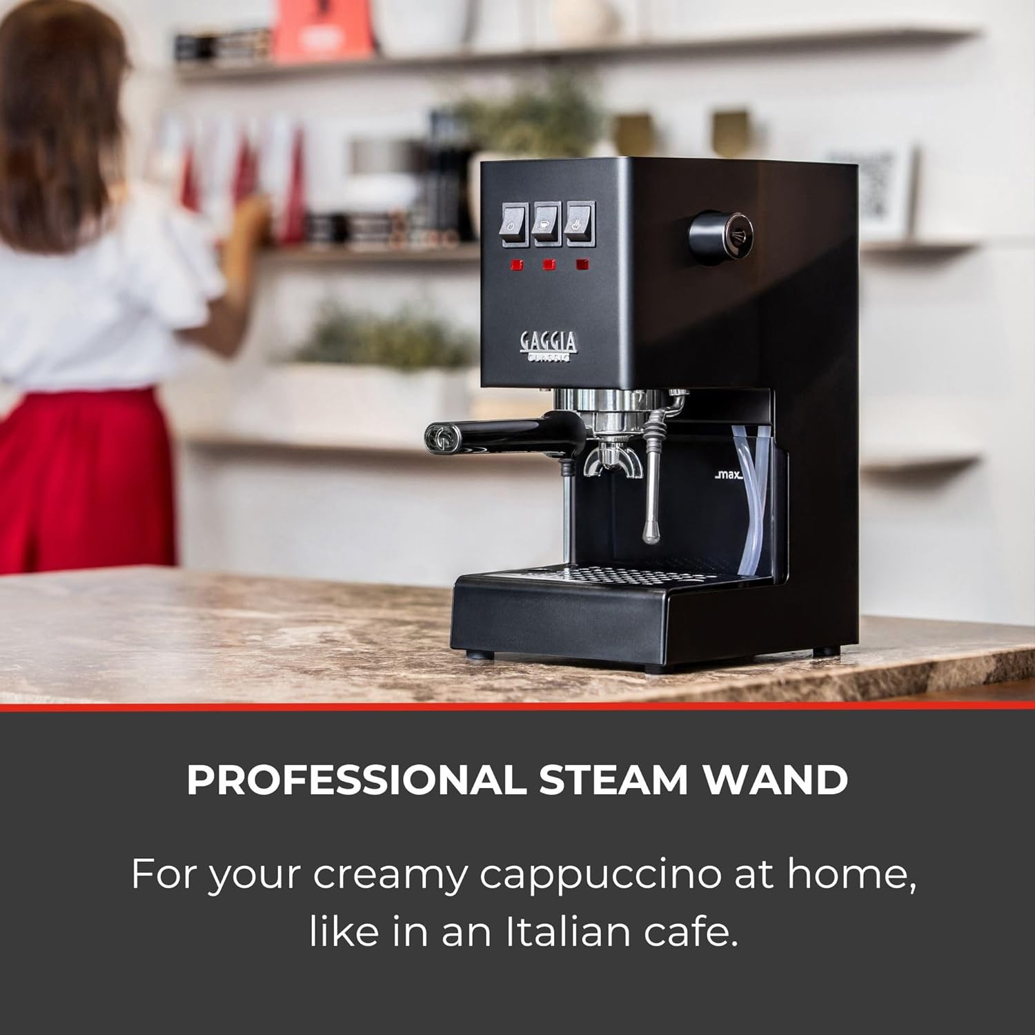 Classic Evo Pro Espresso Machine - Thunder Black, Sleek & Compact Design