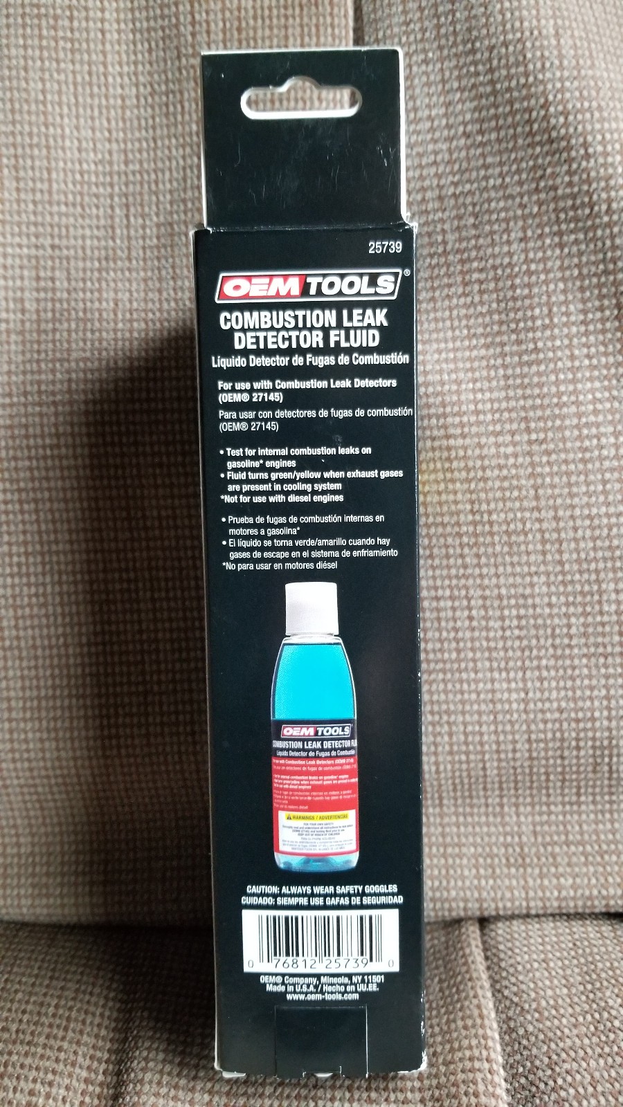 Engine combustion leak detector testing fluid
