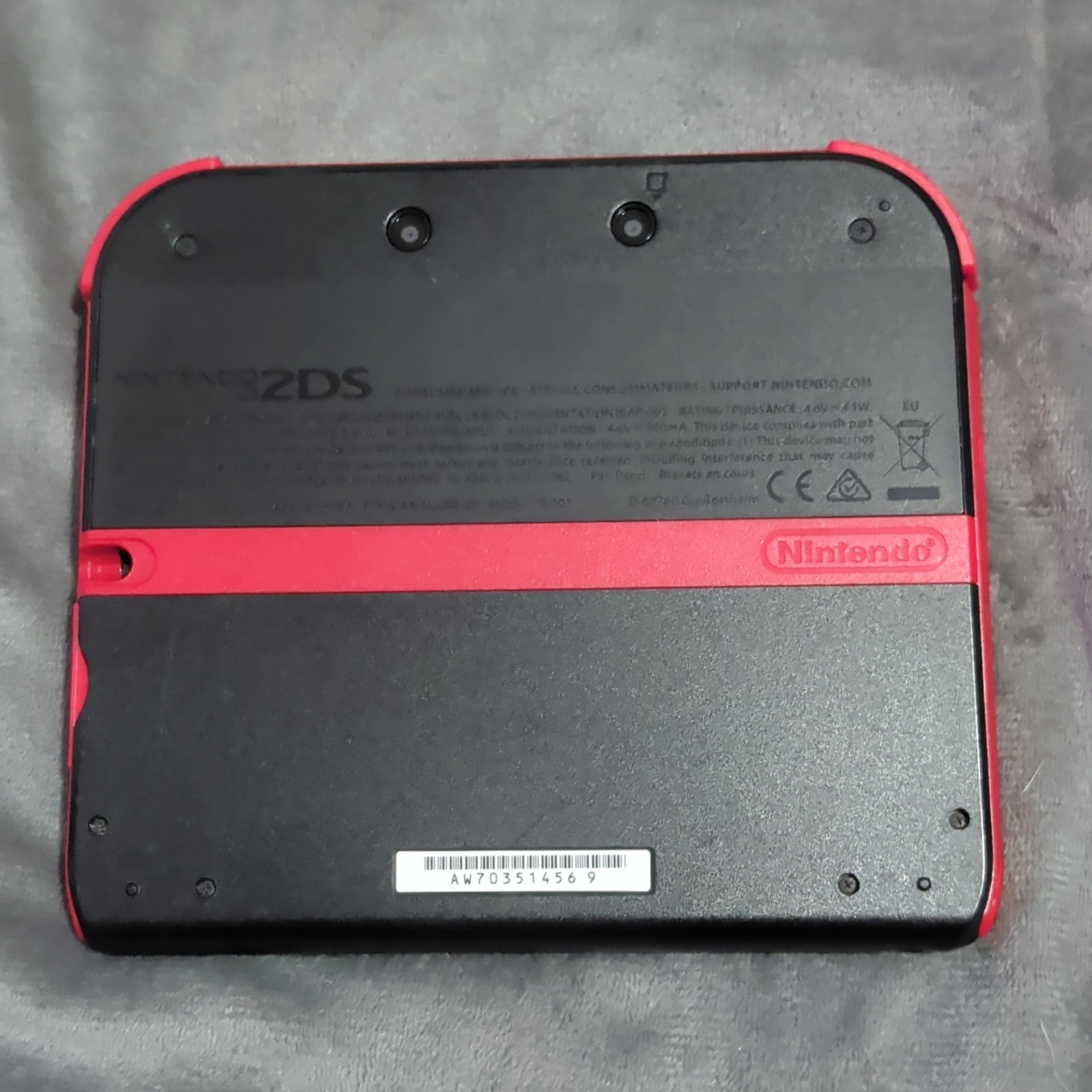 Nintendo 2DS Handheld Video Game Console System Black/Red