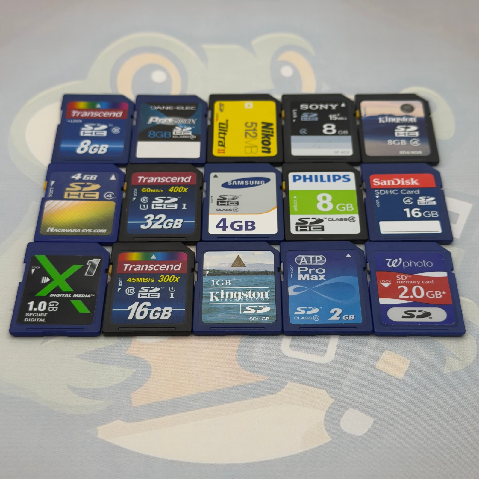 Lot of 15 Miscellaneous SD Cards Brands Include Sandisk Lexar - Untested - GC574