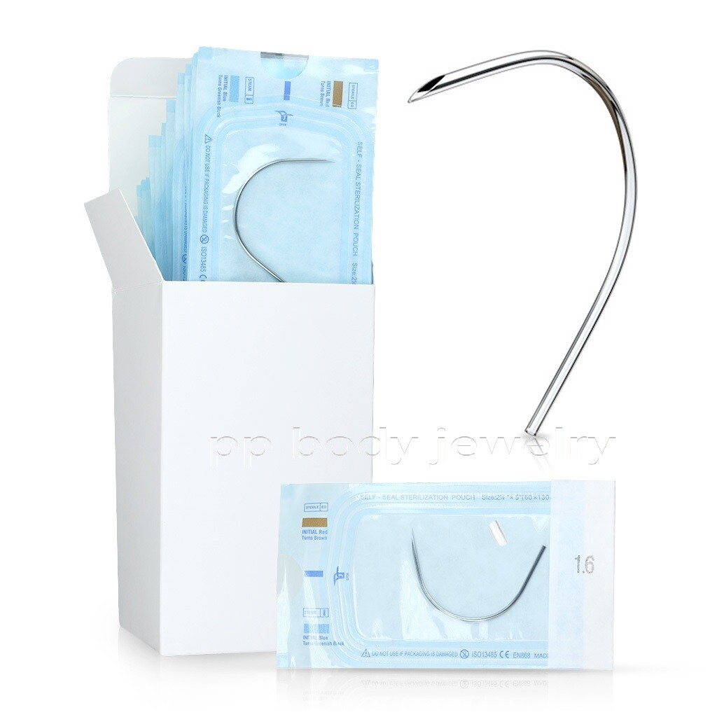 1pc. Pre-Sterilized Curved Needle Body Piercing Supplies 18G 16G 14G 15G