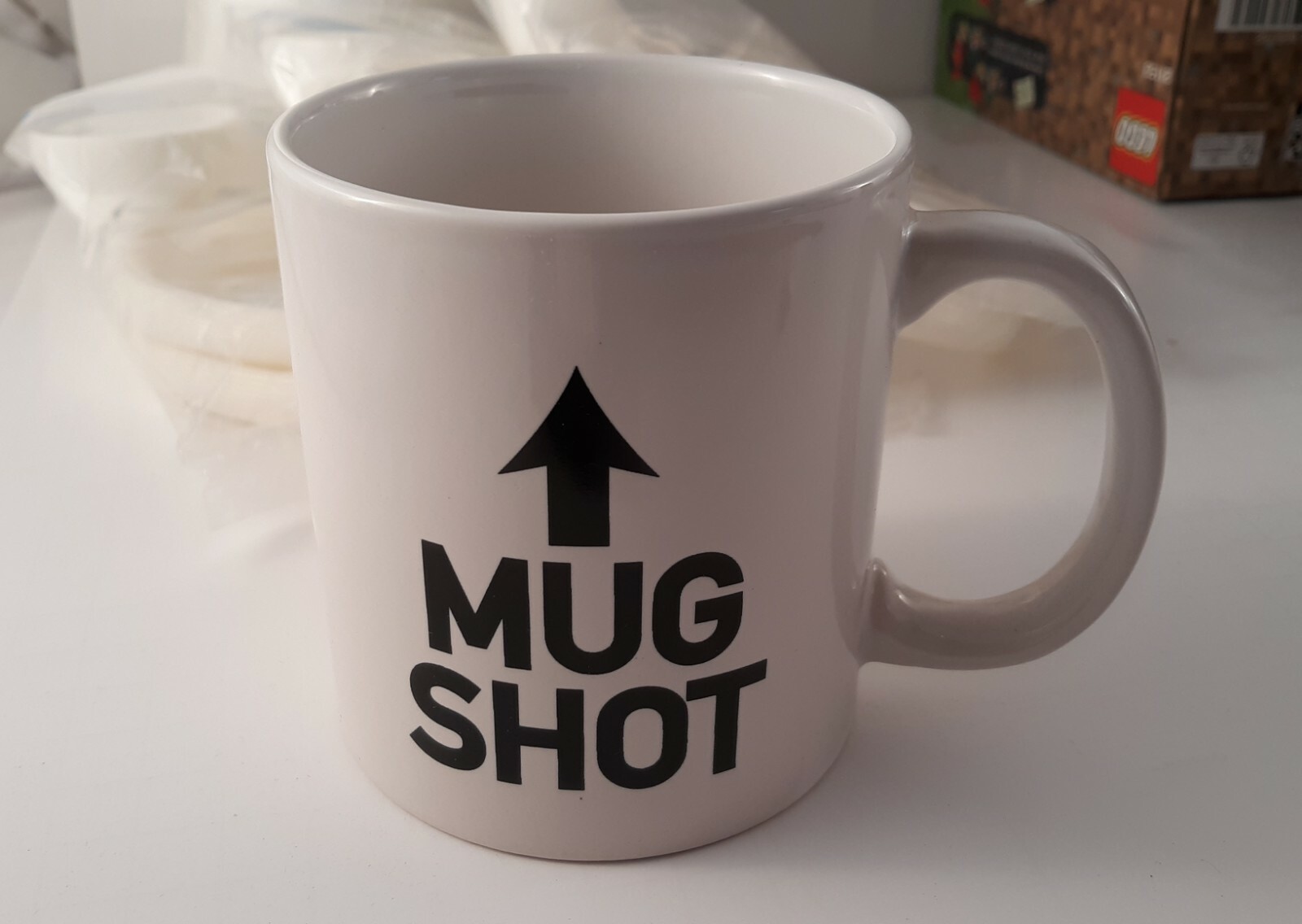 New! Mug Shot Funny Meme Coffee Mug White Ceramic 14 oz. Microwave Safe