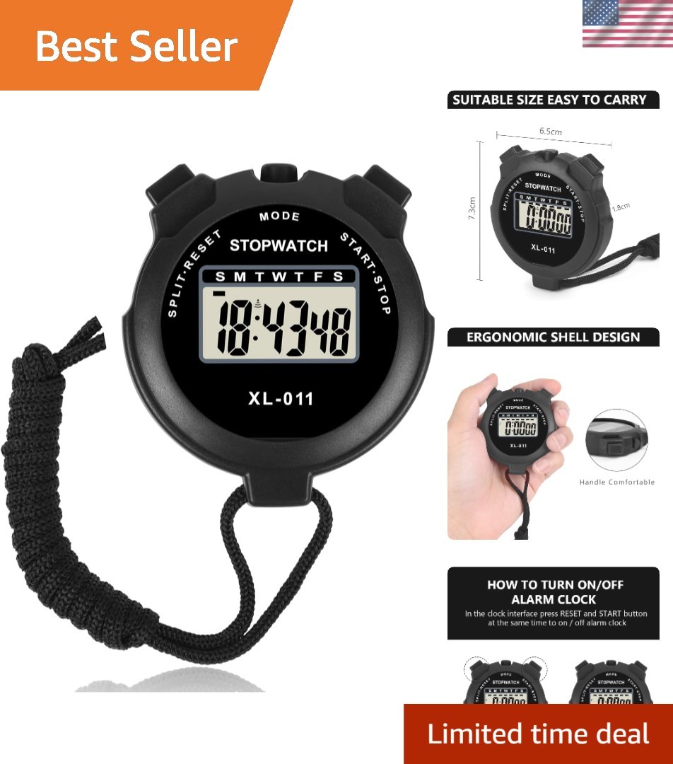 Travel-Friendly Digital Stopwatch with Multi Modes - Ideal for Sports Training