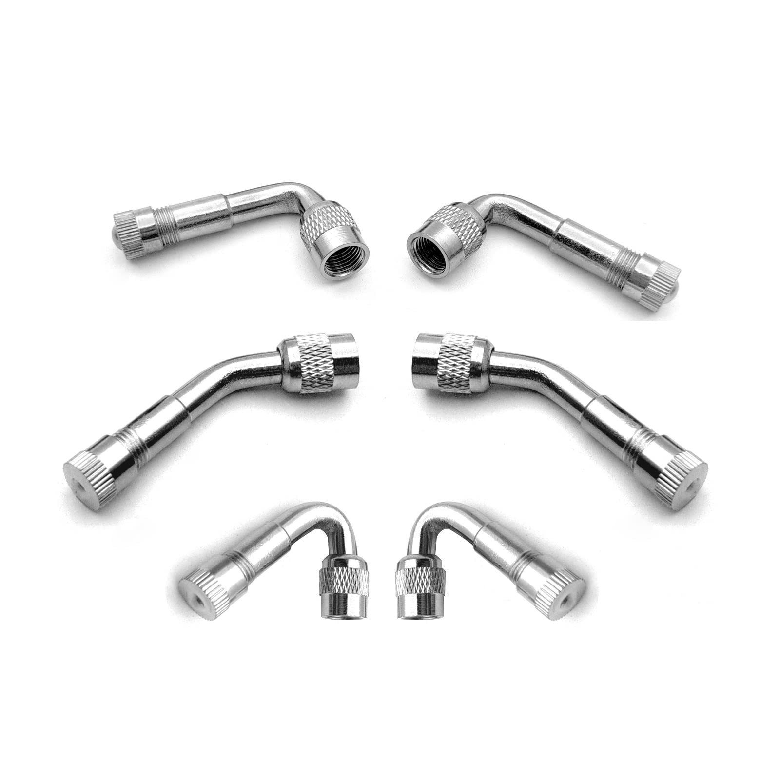 6-Pack Valve Stem Extenders, 45 Degree 90 Degree 135 Degree 135 Degree Angled...