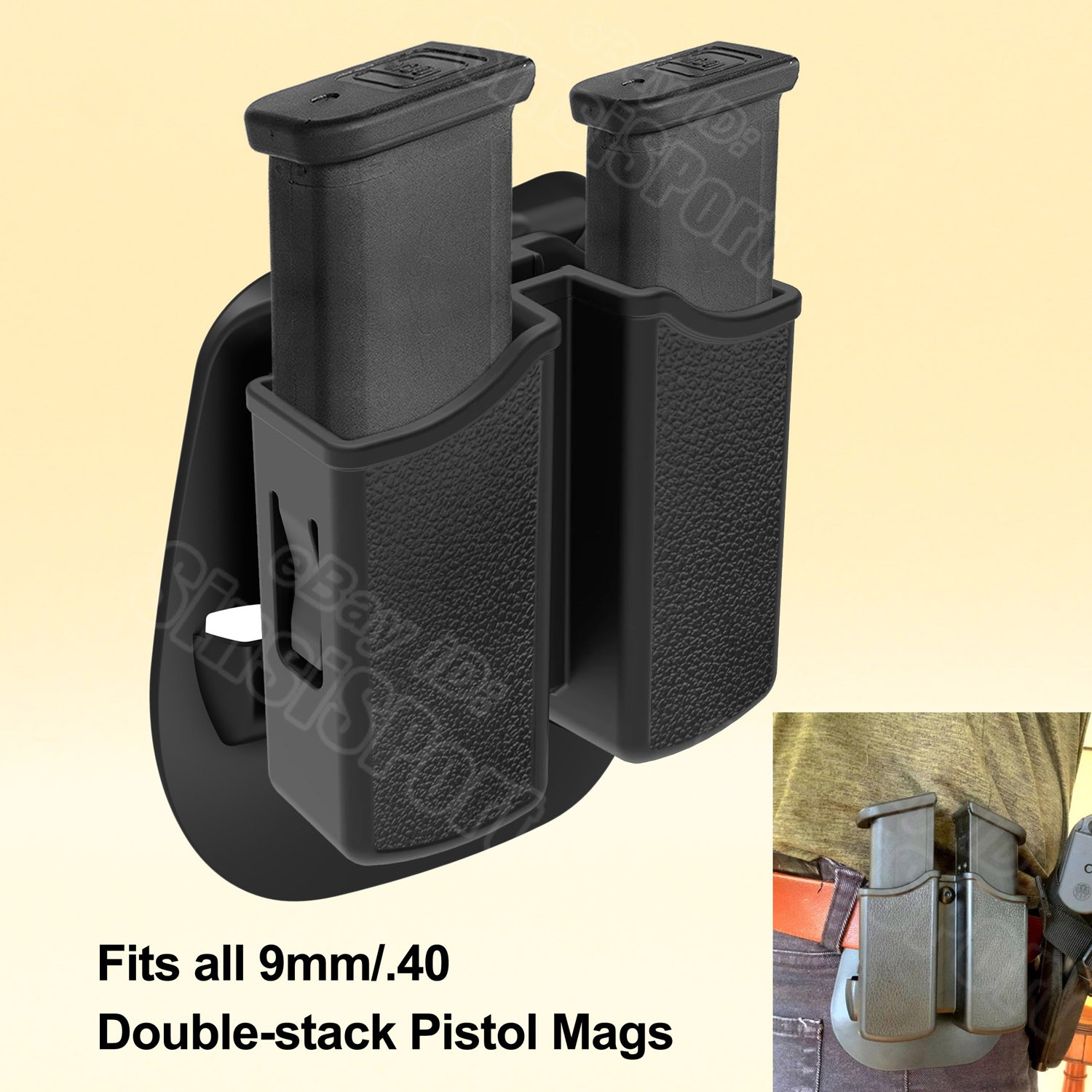 VP9 P30 Magazine Pouch Fits HK P30L P30SK VP40 P2000 9mm 40 Cal Double Magazines