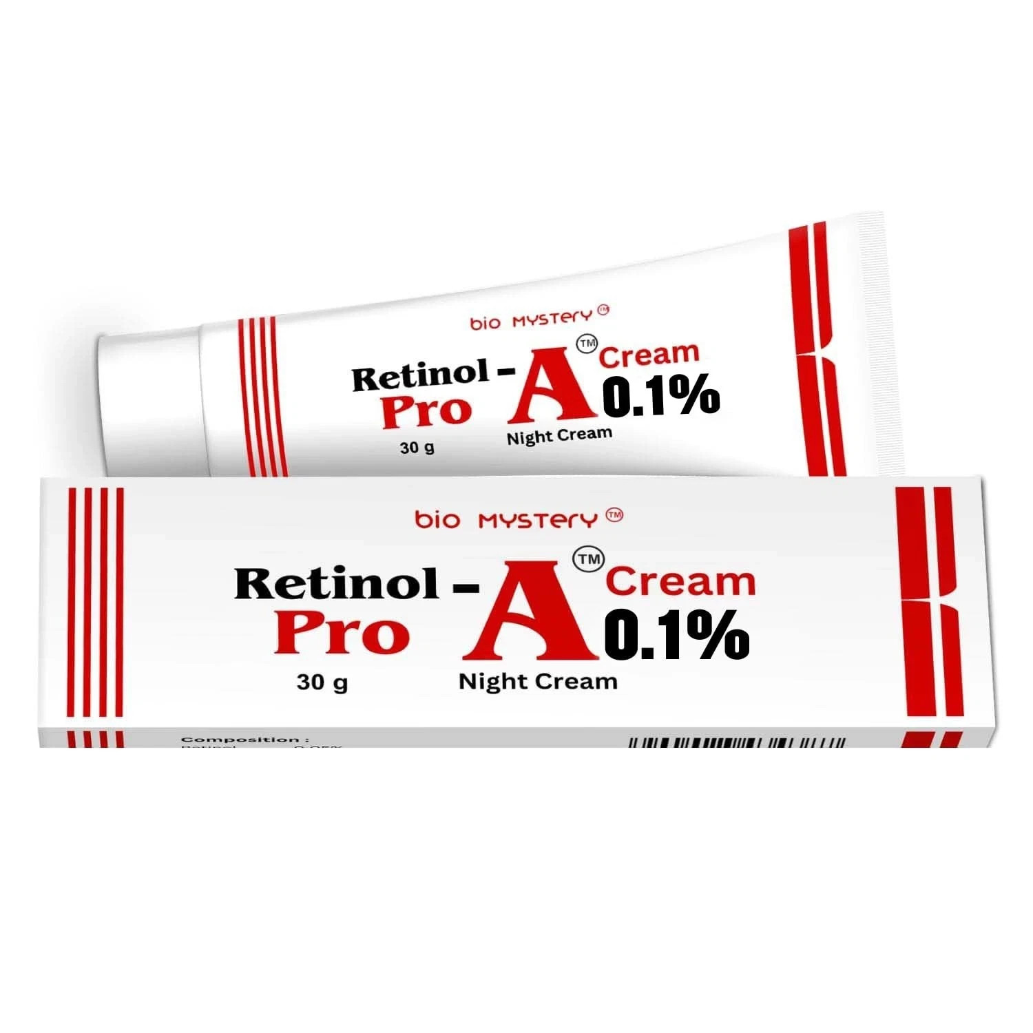 Bio Mystery Retinol Pro Night Cream 0.1 Vitamin A, Fine Lines, Anti-Aging - 30gm