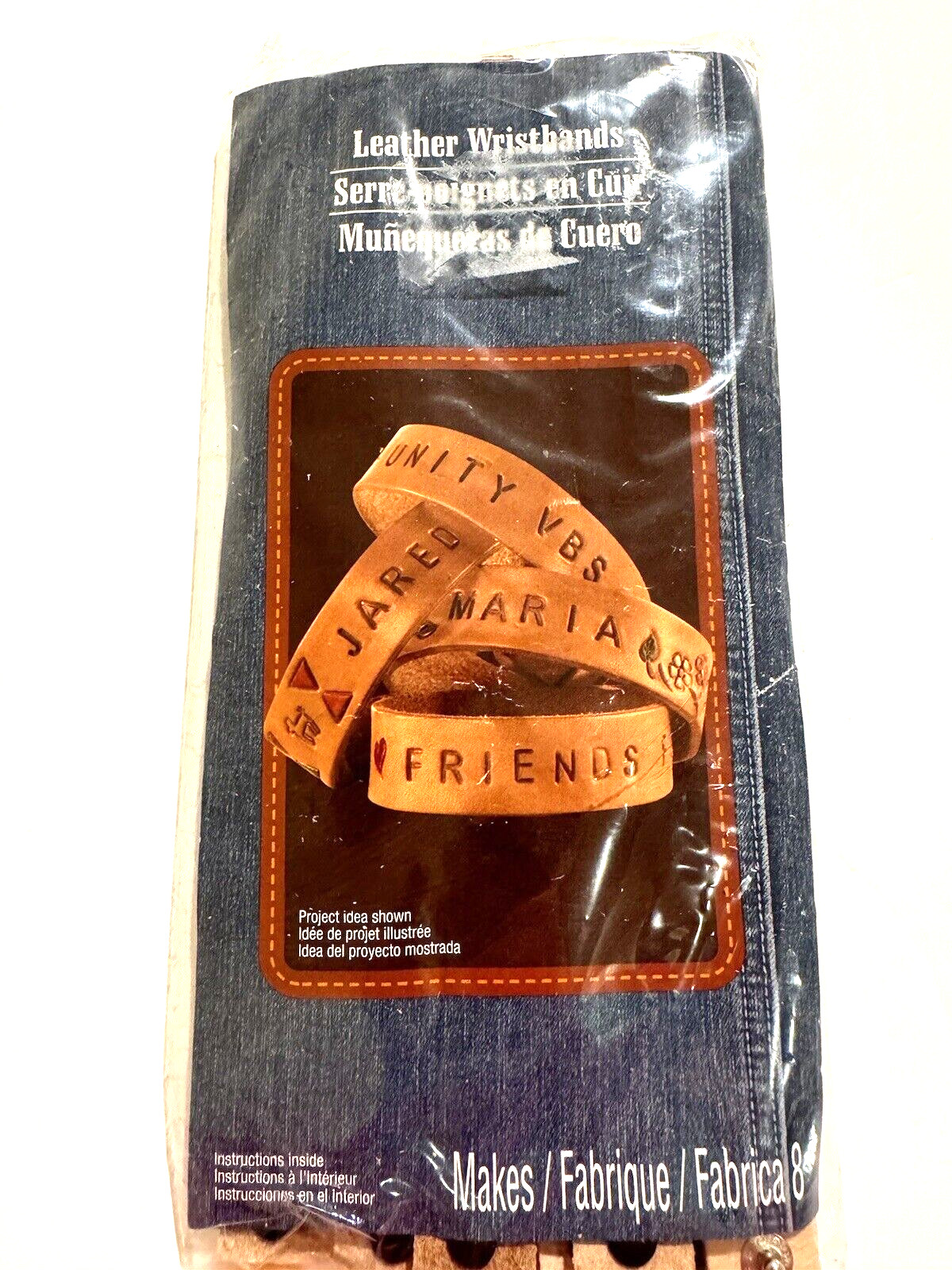 Leather Wristbands Project Kit Jewelry Bracelet Snap Makes 8 Children Teen NEW