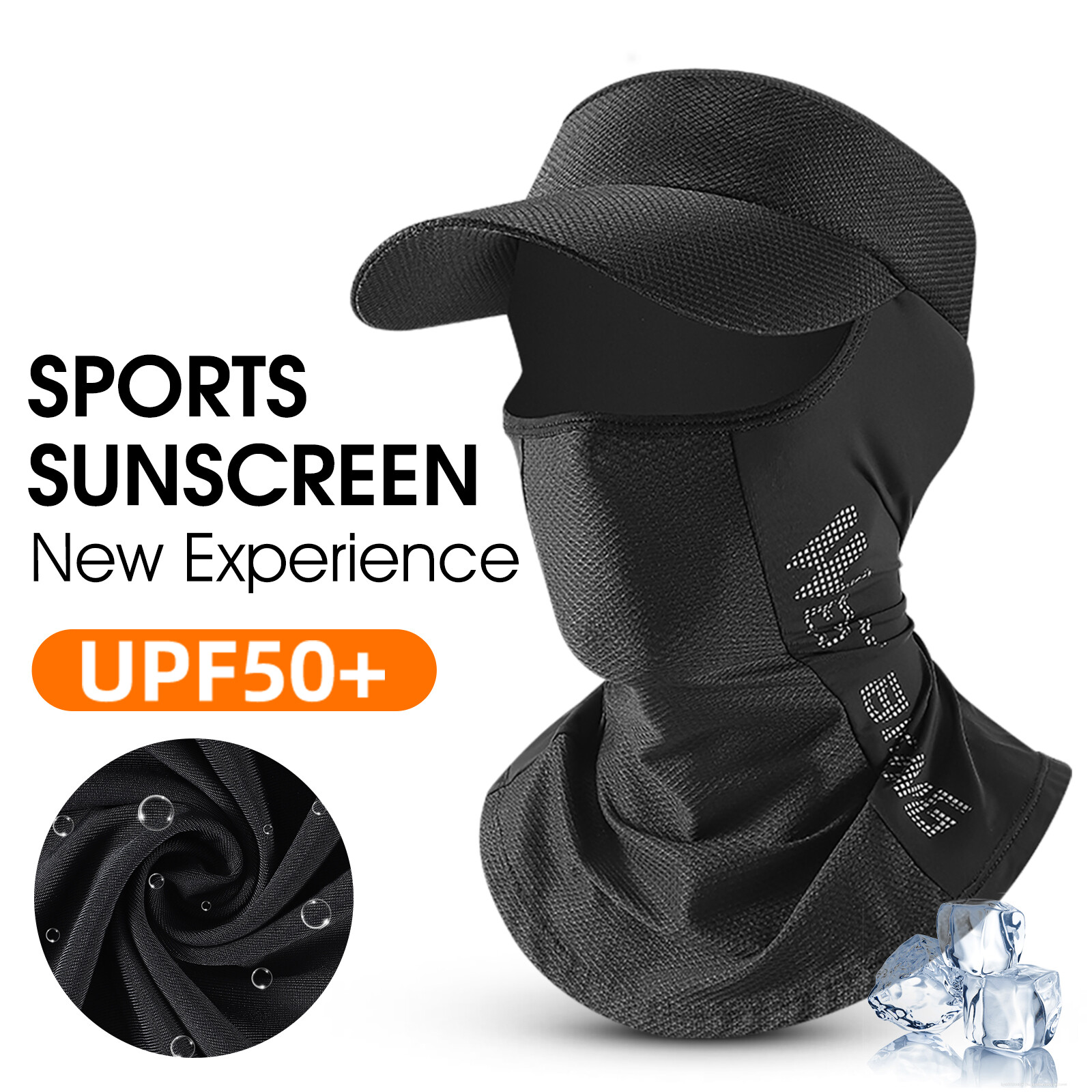 WEST BIKING Sports Cycling Cap Full Face Mask Hat Ice Silk Anti-UV Headgear Brim