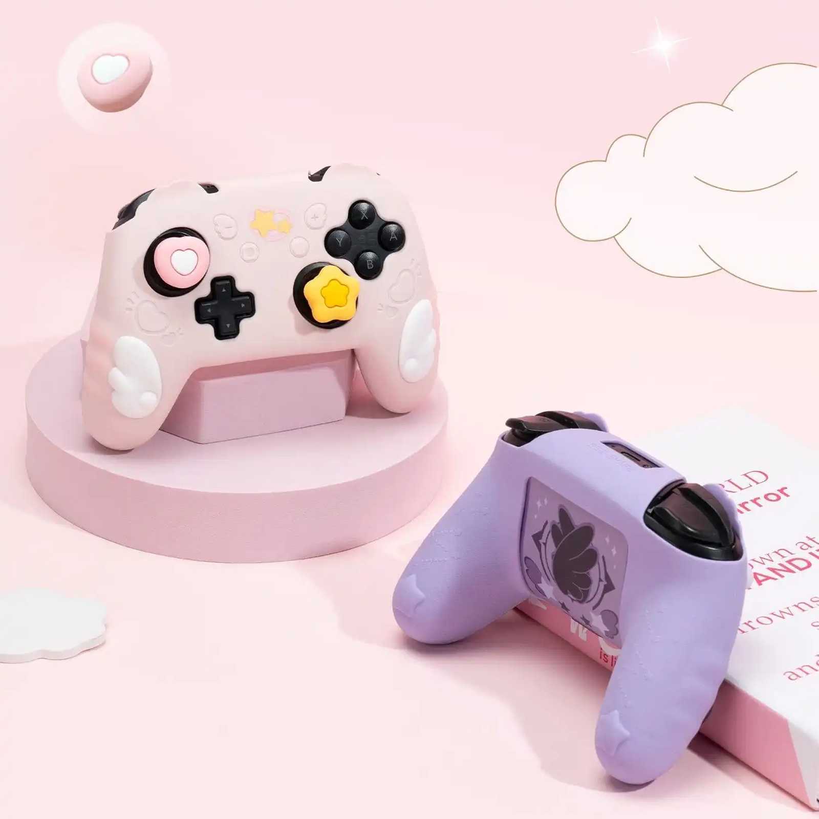GeekShare Case Cover & Thumb Grips for PS5/SwitchPRO Controller Skin Star Wing