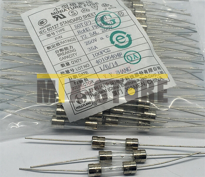 10pcs T2,5AL250V ORIGINAL T2,5A 250V' T2,5L250V cartridge GLASS Fuses NEW