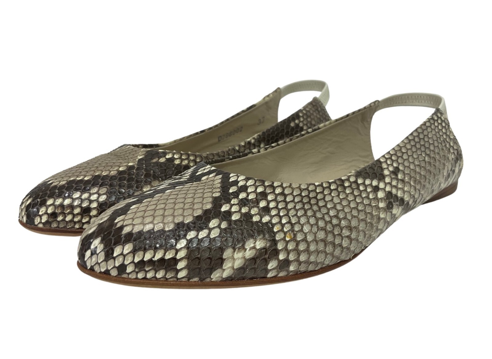 Attilio Giusti Leombruni Python Slingback Flats Size 7