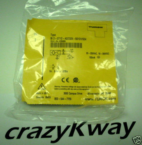 TURCK  BI2-GT12-ADZ32X-B3131/S34 PROXIMITY SWITCH 4205005 NEW IN PACKAGE