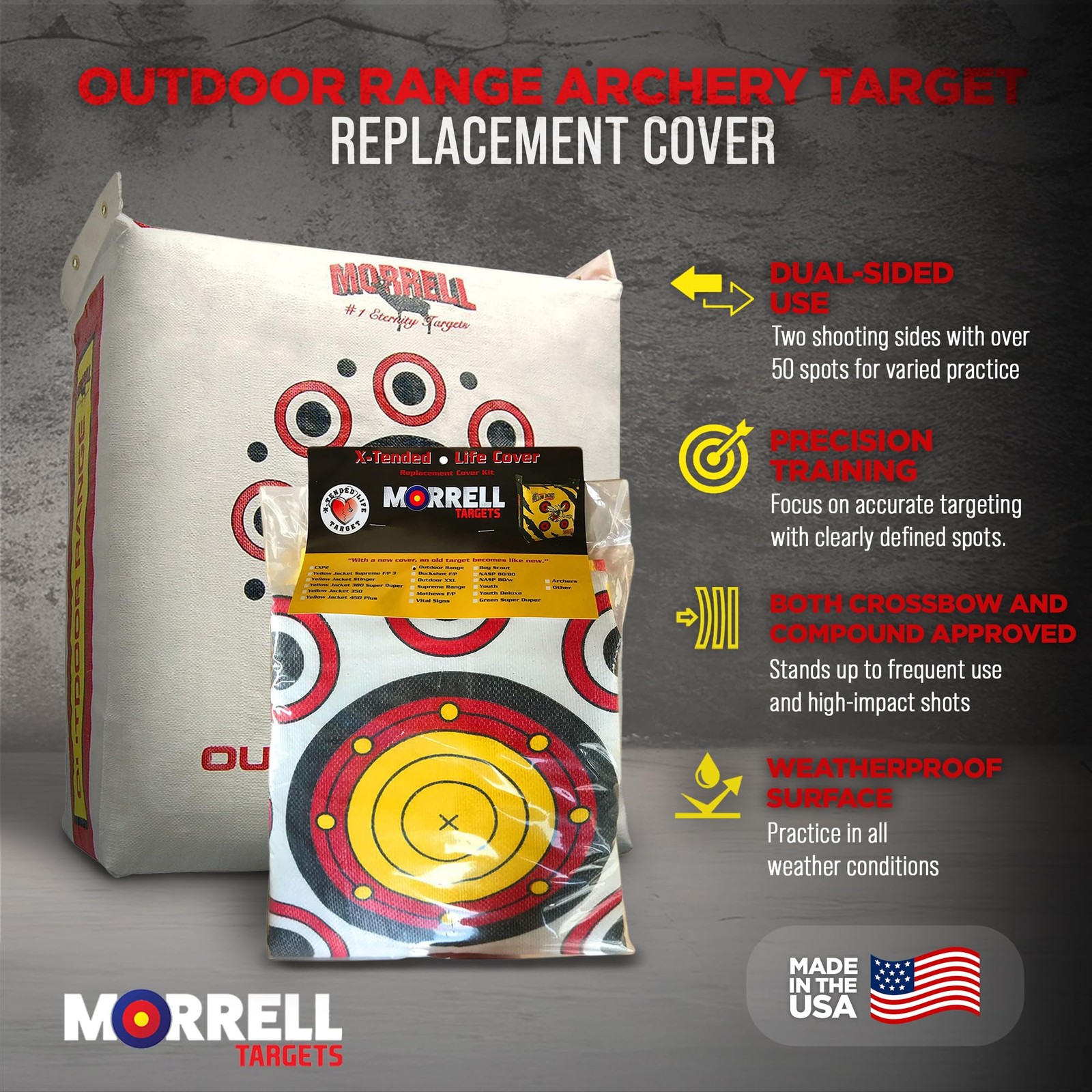 Weatherproof Range Archery Bag Target Replacement Field Point Cover with 2 Shoot