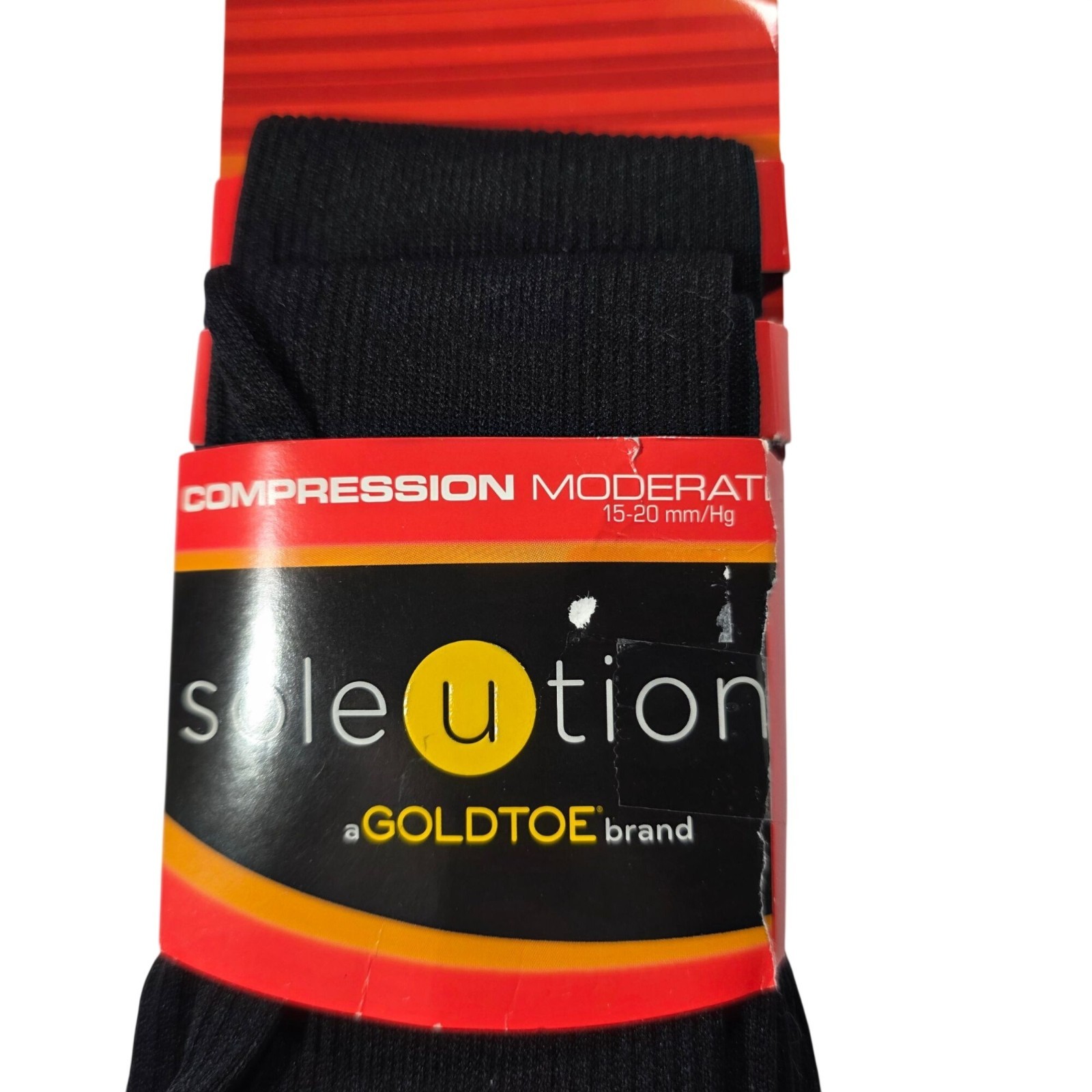 Compression Soleution Moderate Black Athletic Performance Socks 2 Pair Large