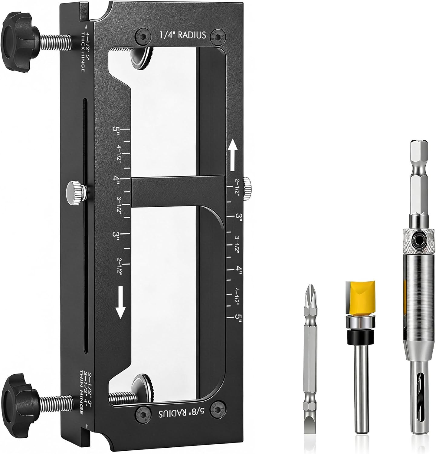 Pro Aluminum Alloy Door Hinge Jig, Adjustable Mortising Router Template | Fit fo