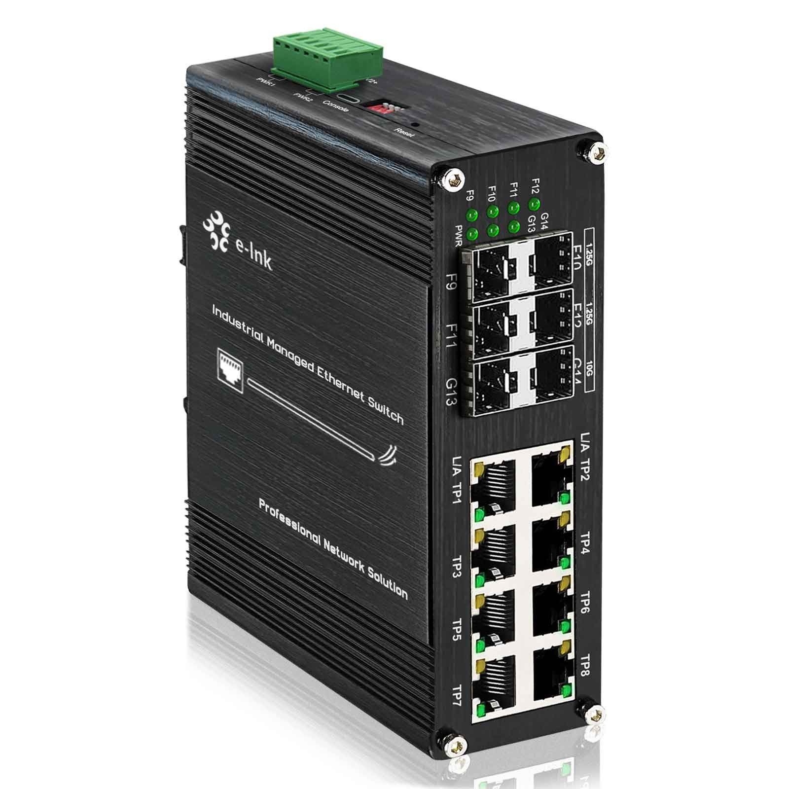 Industrial L2+ 8-Port Managed Ethernet Switch 10Gx2SFP+1Gx4SFP+8xGigabit RJ45